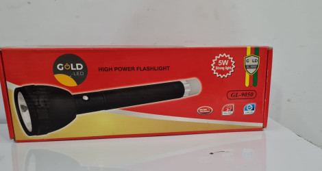 Gold -5w high power Flaslight  Adaptor ke saat