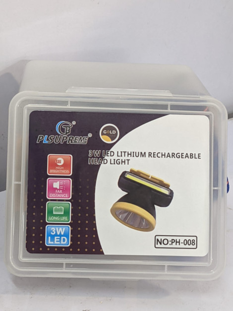 3W LED LITHIUM RECHARGEABLE HEAD LIGHT